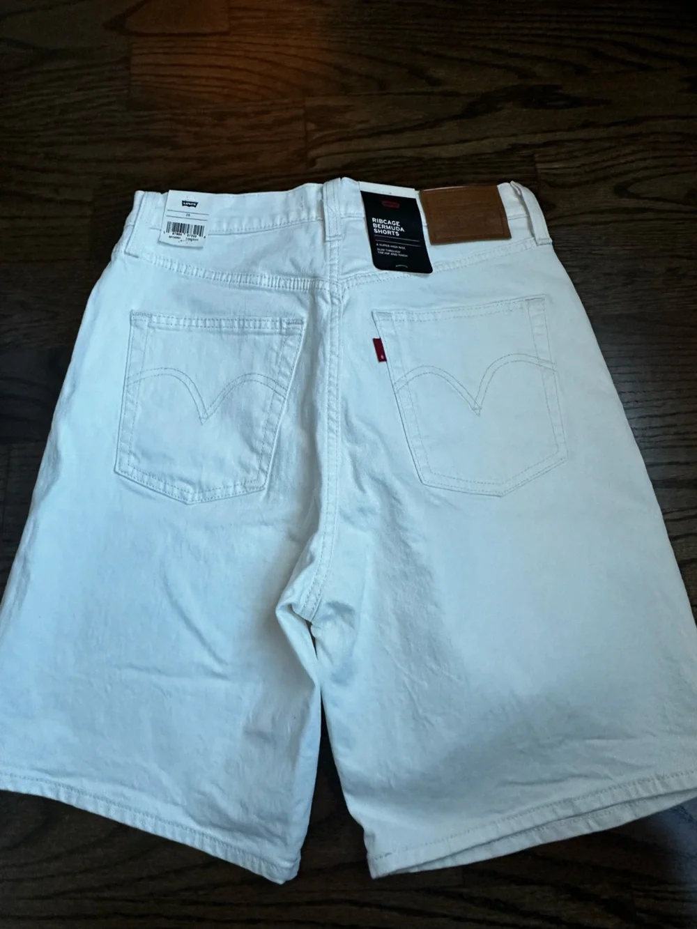 Levi's White Denim Bermuda Shorts